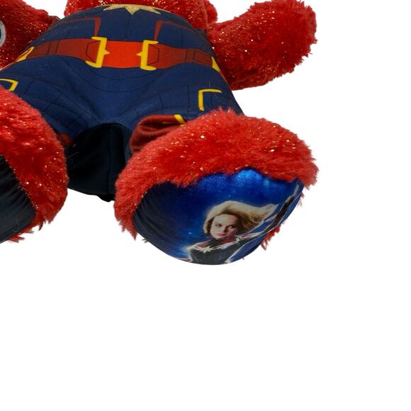 Build a Bear Captain Marvel Plush Red Glitter Bear Superhero Stuffed Animal 16" - Picture 11 of 15